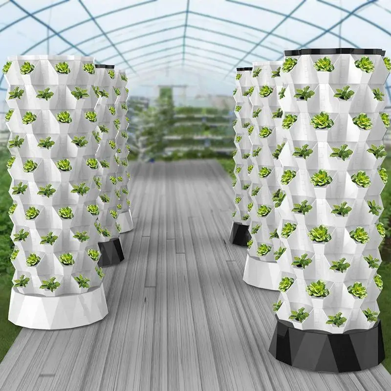 Hydroponic Tower - Menara Pertumbuhan Hidroponik Vertikal, Wadah Tanaman
