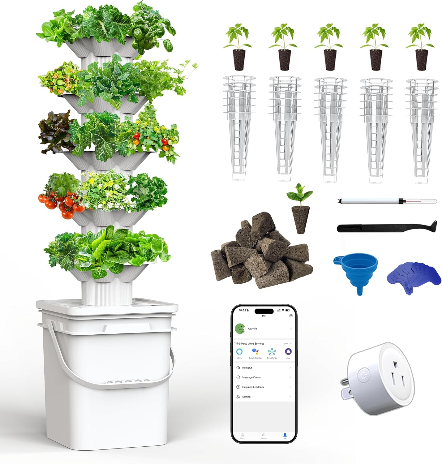 Hydroponic Tower - Kit Sistem Penanaman Hidroponik 5 Lapis