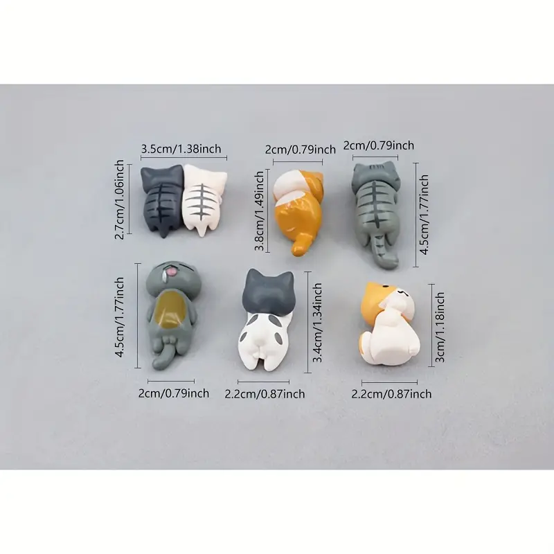 Patung kucing kartun PVC 6 bua - Plant Monitor ulasan dan harga
